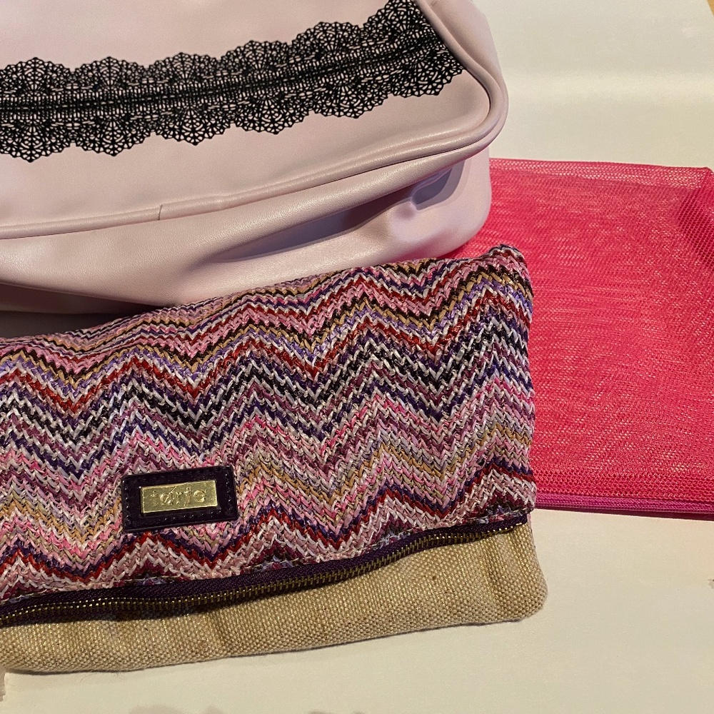 Pink Tarte/Sephora/SDM Travel/Makeup Bag/Clutch Bundle of 3